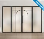 Dubbele stalen taatsdeur met glaspanelen Zwart 5 Vlaks rond, Overige typen