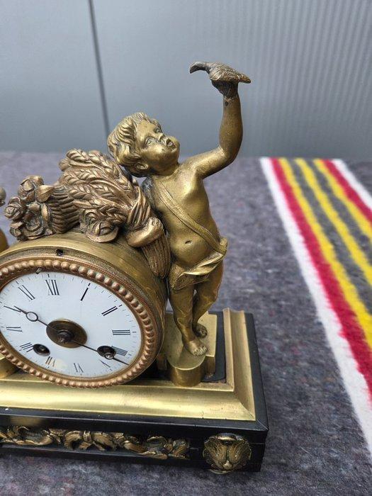 Pendule - Brons, Messing - 1850-1900, Antiek en Kunst, Antiek | Klokken