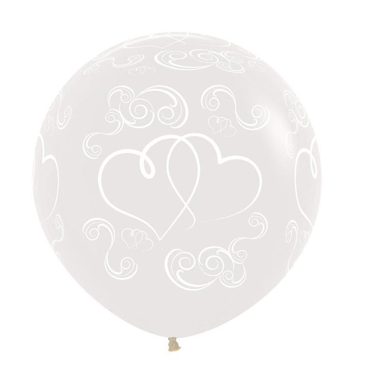 Ballonnen Crossed Hearts Crystal Clear 61cm 3st, Hobby & Loisirs créatifs, Articles de fête, Envoi