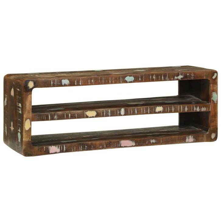 vidaXL TV-kast Multikleur 100 x 32 x 36 cm Massief, Huis en Inrichting, Woonaccessoires | Cd- en Dvd-rekken, Nieuw, Verzenden