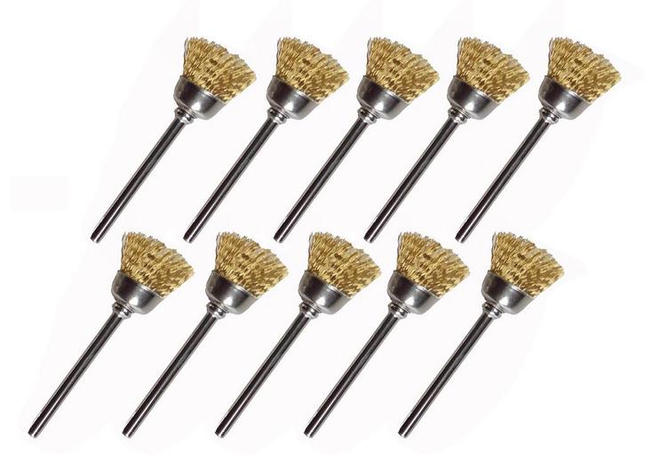 Set van 30 mini metaalborstels (messing), paraplu. 3.175 mm, Bricolage & Construction, Outillage | Autres Machines, Envoi