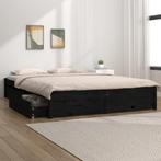 vidaXL Cadre de lit avec tiroirs Noir 140x190 cm, Maison & Meubles, Chambre à coucher | Lits, Neuf, Verzenden