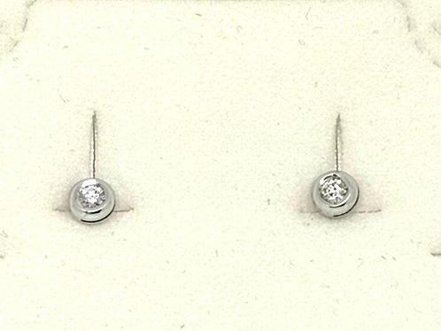 Boucles doreilles - 18 carats Or blanc Diamant, Handtassen en Accessoires, Oorbellen