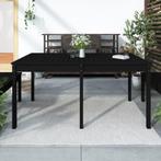 vidaXL Table de jardin noir 159,5x82,5x76 cm bois massif, Neuf, Verzenden