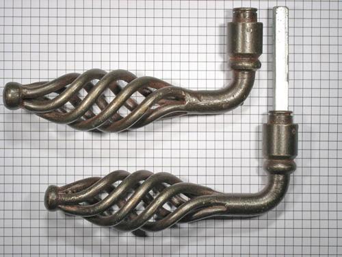 Set deurklinken ijzer geroest opengewerkt, Doe-het-zelf en Bouw, Hang- en Sluitwerk, Klink of Kruk, Nieuw, Overige materialen