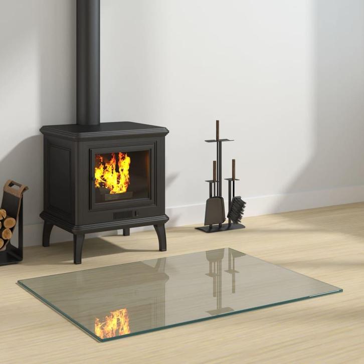 vidaXL Glasplaat openhaard rechthoekig 80x60 cm, Doe-het-zelf en Bouw, Glas en Ramen, Nieuw, Verzenden