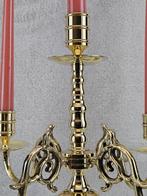 Kaarsenhouder 5 arms kraag Kandelaar - Gegoten messing