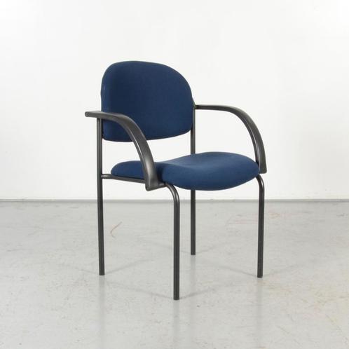 Dauphin vergaderstoel, blauw, 4-poot onderstel, Huis en Inrichting, Stoelen, Gebruikt, Ophalen of Verzenden
