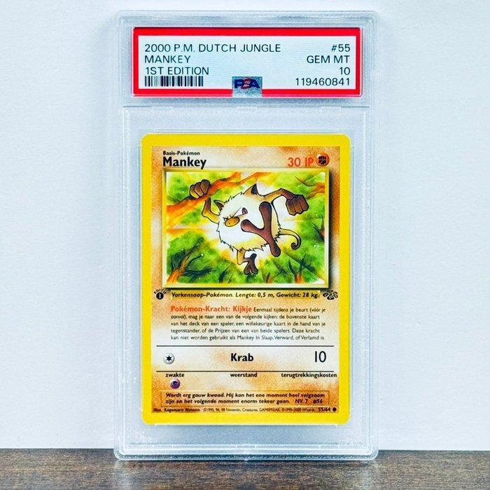 Pokémon Graded card - 1st Edition Jungle - Mankey 55 -, Hobby en Vrije tijd, Verzamelkaartspellen | Pokémon
