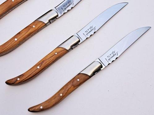 Laguiole - 6x Luxury Steak Knives - Olive Wood - style de -, Antiek en Kunst, Antiek | Keukengerei
