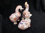 Ensemble de 3 canards Imari en porcelaine peints à la main