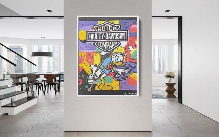 Lacrymal - (100% handpainted) Harley Davidson Crash, Antiek en Kunst, Kunst | Schilderijen | Modern