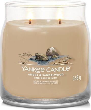 Yankee Candle - Amber &amp; Sandalwood Medium Geurkaars - 50 bra beschikbaar voor biedingen