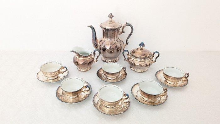 Bavaria - Koffieservies voor 6 (15) - Porselein, Verzilverd, Antiek en Kunst, Antiek | Meubels | Tafels