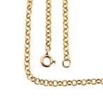 Gouden jasseron schakel collier | 60,5 cm (ketting), Ophalen of Verzenden, Gebruikt, Overige kleuren, Goud