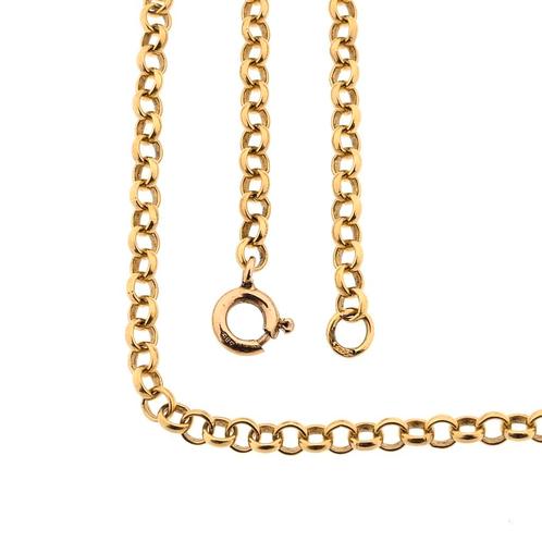 Gouden jasseron schakel collier | 60,5 cm (ketting), Handtassen en Accessoires, Kettingen, Overige kleuren, Gebruikt, Goud, Ophalen of Verzenden