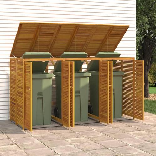 vidaXL Afvalbakberging drievoudig 210x89x117 cm massief, Doe-het-zelf en Bouw, Containers, Verzenden
