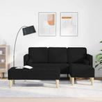 vidaXL Bankstel 2 pcs Zwart 173 x 131 x 67 cm Stof, Huis en Inrichting, Verzenden, Nieuw