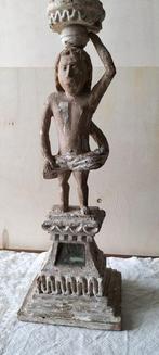 Kandelaber - Hout - Houten kandelaars met putti - 44 cm, Antiek en Kunst