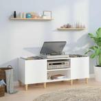 vidaXL Platenkast 121x38x48 cm bewerkt hout hoogglans wit, Huis en Inrichting, Kasten | Overige, Verzenden, Nieuw