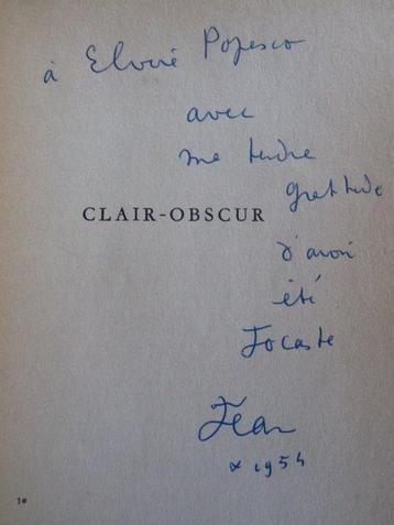 Signé ; Jean Cocteau - Clair-obscur [envoi autographe signé], Antiek en Kunst