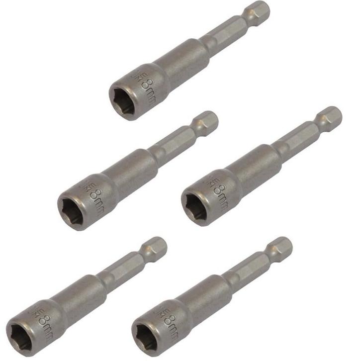 Set van 5 dop bit adapters 1/4 sleutelwijdte 8 mm. lengte, Bricolage & Construction, Boîtes à outils, Enlèvement ou Envoi