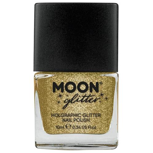 Moon Glitter Holographic Nail Polish Gold 14ml, Hobby & Loisirs créatifs, Articles de fête, Envoi