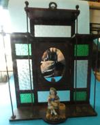 Porte-manteau - bois verre, Antiek en Kunst