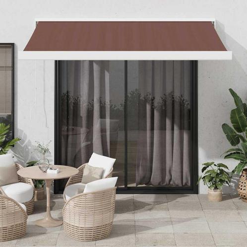 vidaXL Luifel automatisch uittrekbaar 350x250 cm bruin, Tuin en Terras, Zonneschermen, Nieuw, Verzenden