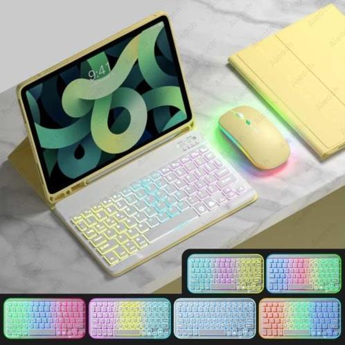 RGB Toetsenbord Hoes en Muis voor iPad 9.7 - QWERTY, Telecommunicatie, Mobiele telefoons | Hoesjes en Screenprotectors | Overige merken