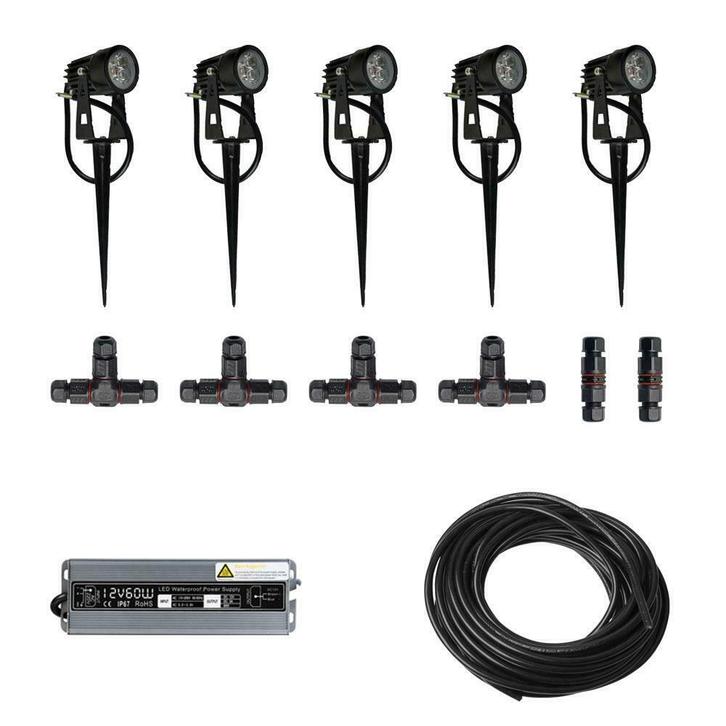 5x LED grond spot - 12V - 3 watt - complete set, Télécoms, Émetteurs & Récepteurs, Envoi