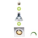 Dimbare LED Inbouwspot 5,5W vierkant 70mm geborsteld, Plafondspot of Wandspot, Verzenden