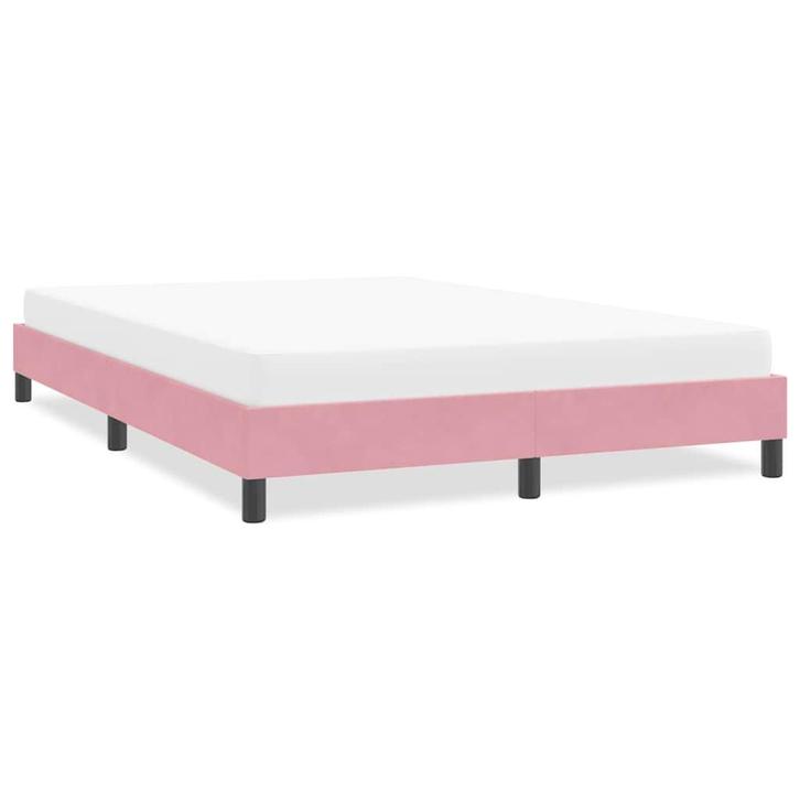 vidaXL Bedframe zonder matras 160x210 cm fluweel roze, Huis en Inrichting, Slaapkamer | Bedden, Nieuw, Verzenden