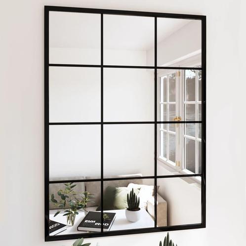 vidaXL Miroir mural noir 80x60 cm métal, Maison & Meubles, Accessoires pour la Maison | Miroirs, Neuf, Envoi