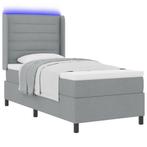 vidaXL Boxspringbed met Matras & LED Lichtgrijs 100x200 cm, Verzenden, Nieuw