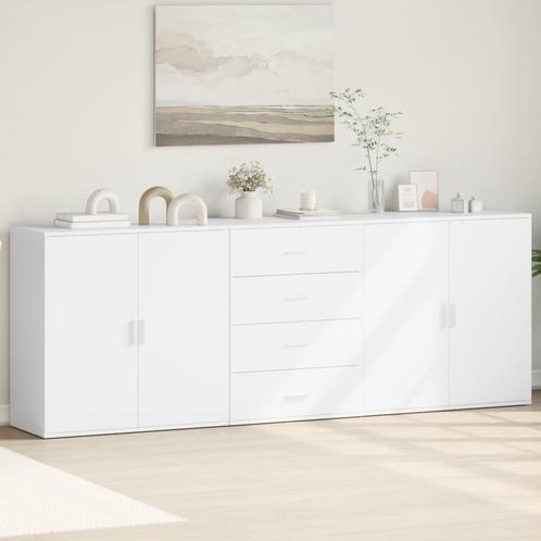 vidaXL Dressoirs 3 st bewerkt hout wit, Huis en Inrichting, Kasten | Dressoirs, Nieuw, Verzenden