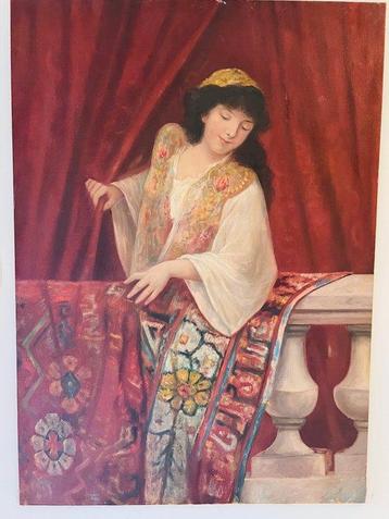 Europese school (XX) - A young woman, Antiek en Kunst, Kunst | Schilderijen | Klassiek