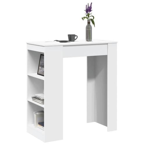 vidaXL Bartafel met rekken 95x47x103,5 cm bewerkt hout wit, Huis en Inrichting, Tafels | Eettafels, Nieuw, Verzenden