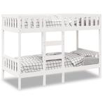 vidaXL Stapelbed 90x190 cm massief grenenhout wit, Verzenden