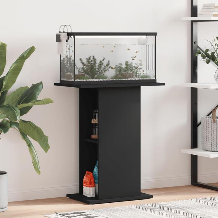 vidaXL Aquariumstandaard 60,5x36x72,5 cm bewerkt hout zwart, Dieren en Toebehoren, Vissen | Aquaria en Toebehoren, Nieuw, Verzenden