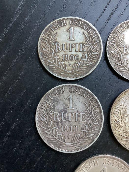 Duits Oost-Afrika. Wilhelm II. 1 Rupie 5x 1906/1913 (Zonder, Postzegels en Munten, Munten | Europa | Niet-Euromunten