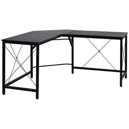TRUUSK Computertafel L-vorm Hoekbureau MDF Zwart 150 X 150 X, Huis en Inrichting, Bureaus, Verzenden