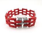 Bloedkoraal - Zilver - Armband - met de hand gemaakt