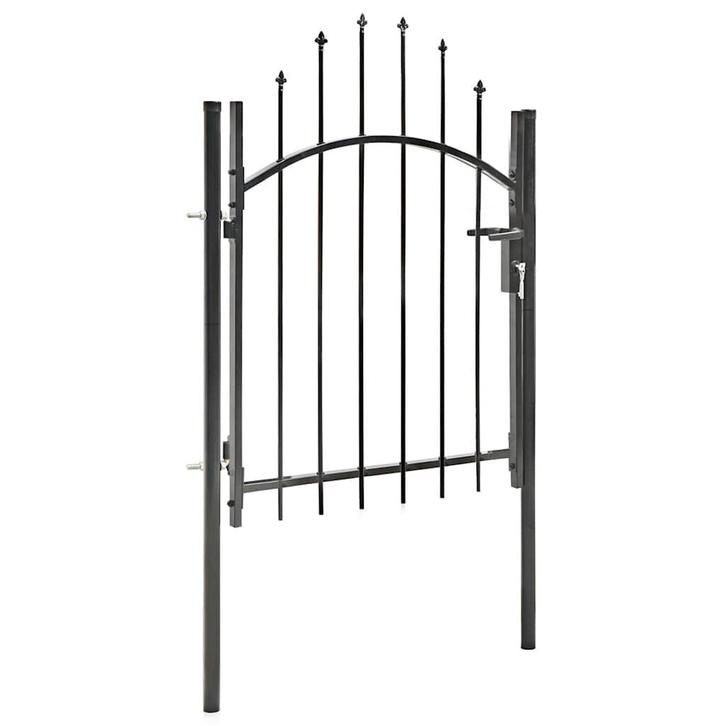 vidaXL Poort 1x1,5 m staal zwart, Tuin en Terras, Tuinpoorten, Nieuw, Verzenden