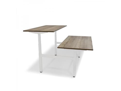 Duo Bureau - Natuur Eiken - Wit Onderstel, Maison & Meubles, Bureaux, Envoi