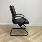 Tweedehands Sitland vergaderstoel / sledestoel, zwart leder, Gebruikt, Zwart, Eén