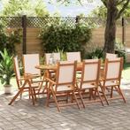 vidaXL Ensemble à manger de jardin 9pcs bois dacacia, Verzenden, Neuf