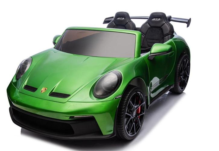 Kinderauto PORSCHE GT3 groen, 2 zitter, Mp4, leder, FM, BT, Kinderen en Baby's, Speelgoed | Buiten | Accuvoertuigen, Nieuw, Ophalen of Verzenden