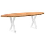 vidaXL Eettafel 240x100x74 cm ovaal massief eikenhout, Huis en Inrichting, Tafels | Eettafels, Verzenden, Nieuw