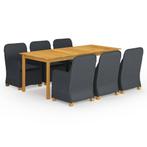 vidaXL 7-delige Tuinset donkergrijs, Tuin en Terras, Verzenden, Nieuw, Tuinset